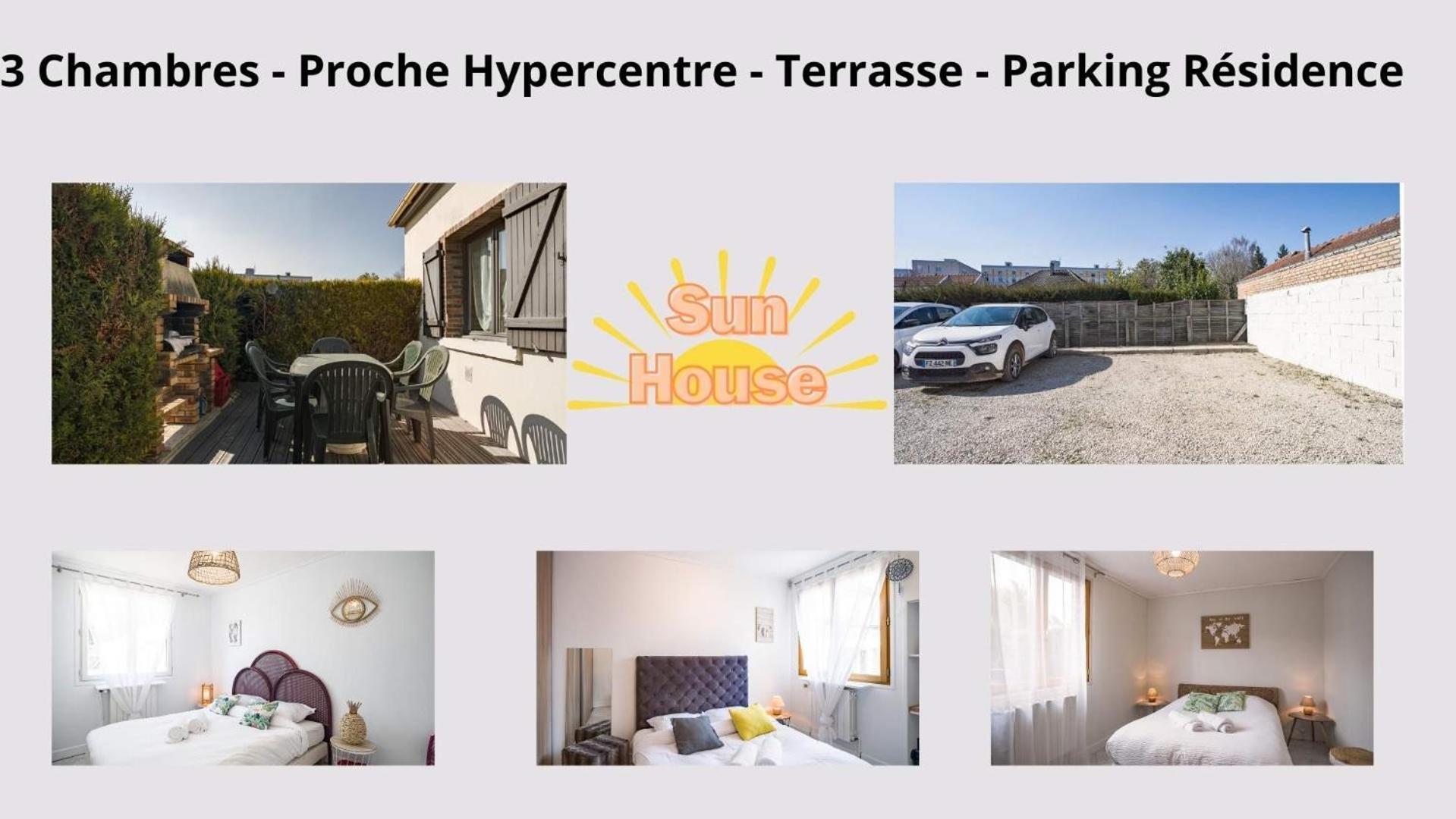 Sun House - Terrasse Parking Prive Gratuit Leilighet Troyes Eksteriør bilde