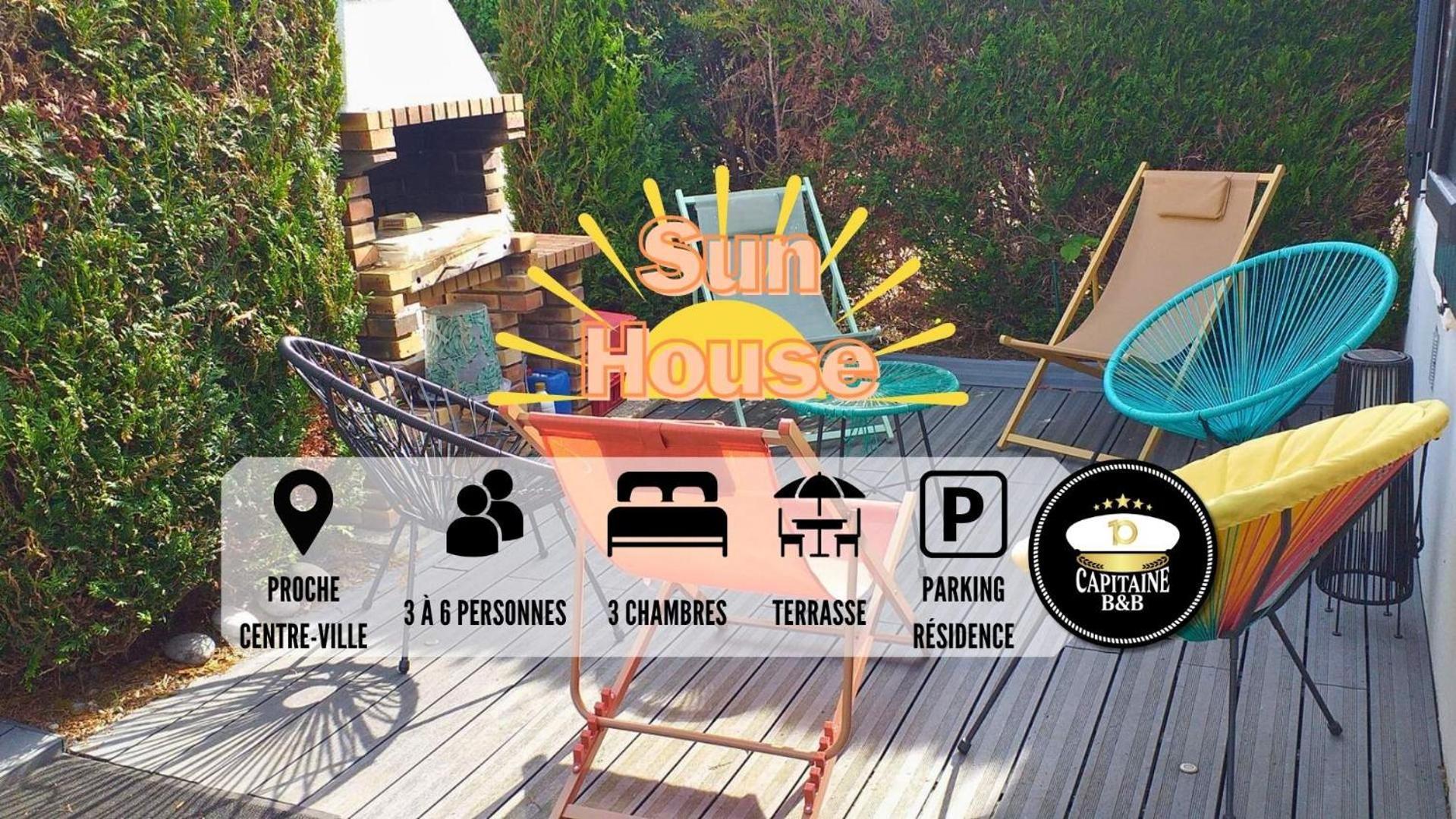 Sun House - Terrasse Parking Prive Gratuit Leilighet Troyes Eksteriør bilde